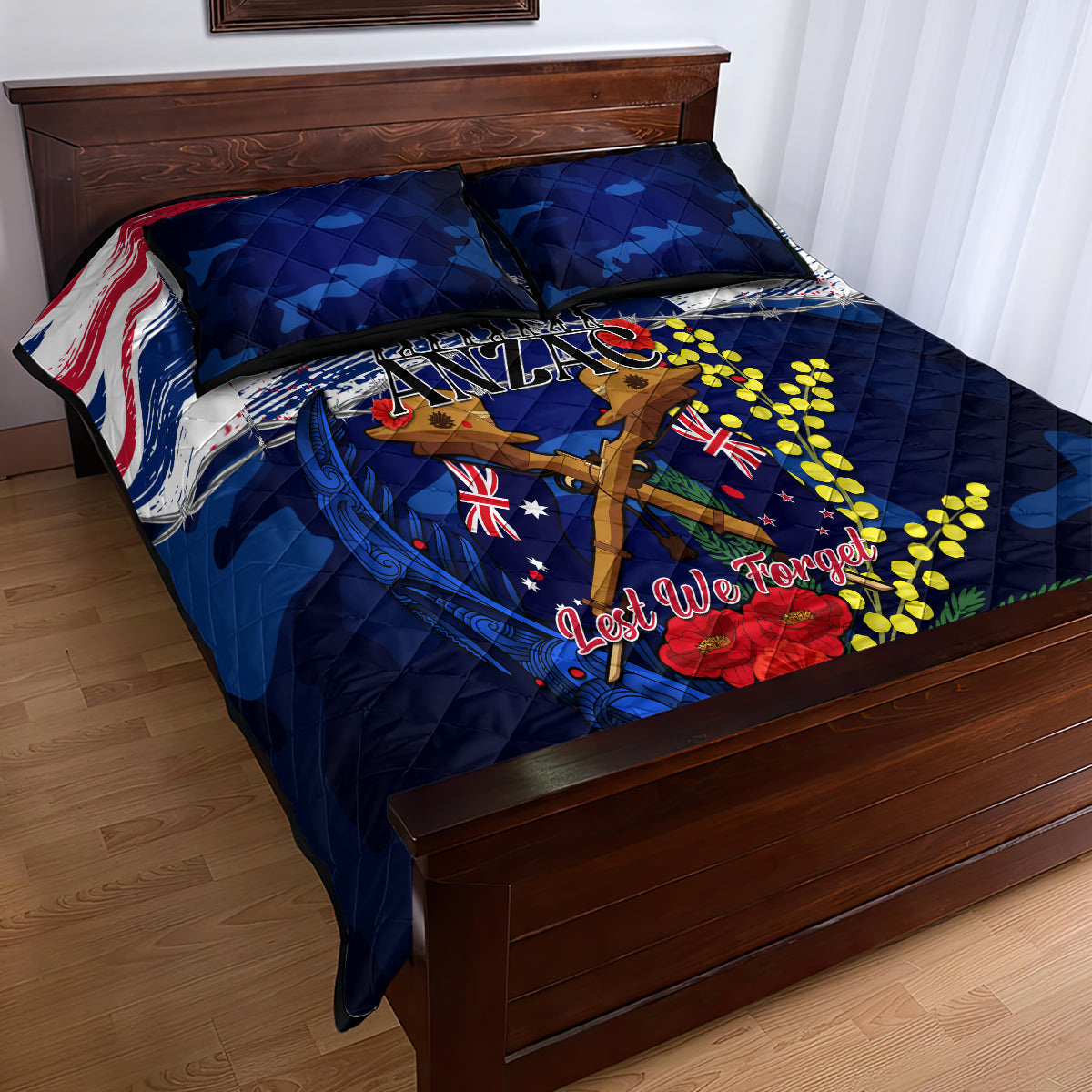 australia-and-new-zealand-anzac-day-quilt-bed-set-lest-we-forget-silver-fern-with-golden-wattle