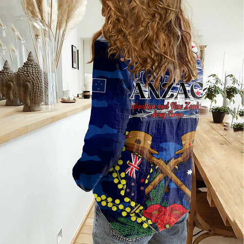 australia-and-new-zealand-anzac-day-women-casual-shirt-lest-we-forget-silver-fern-with-golden-wattle