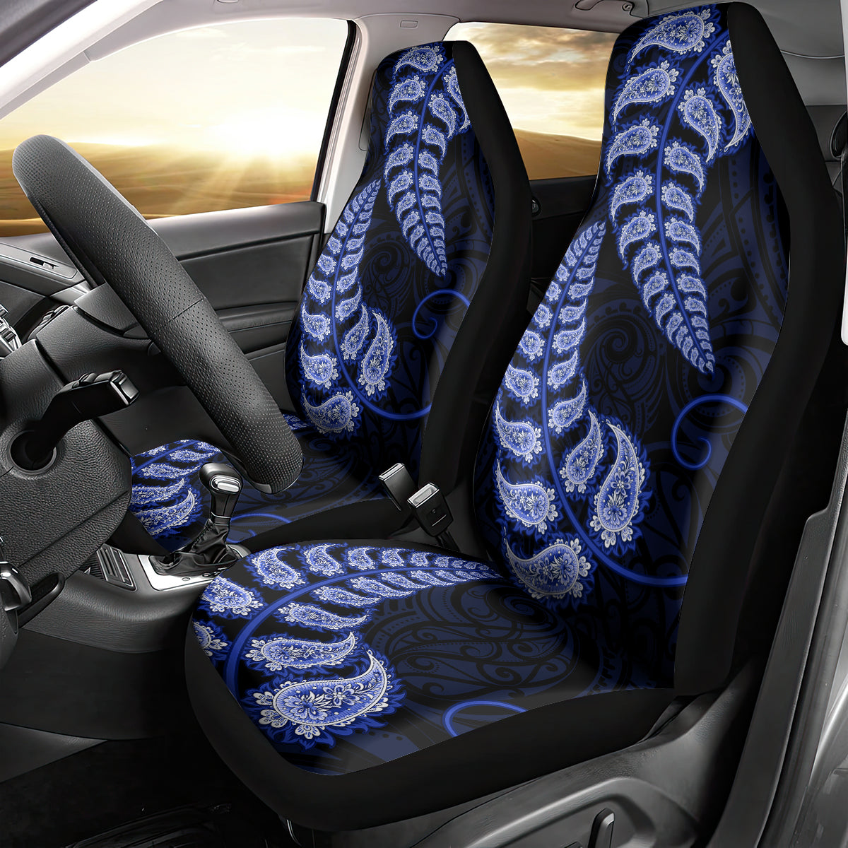 blue-new-zealand-paisley-silver-fern-car-seat-cover-aotearoa-maori