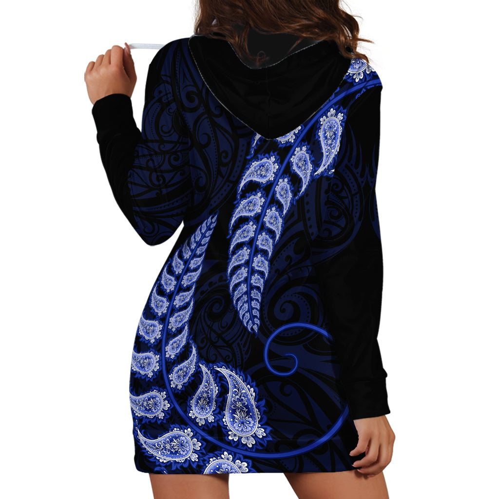 blue-new-zealand-paisley-silver-fern-hoodie-dress-aotearoa-maori