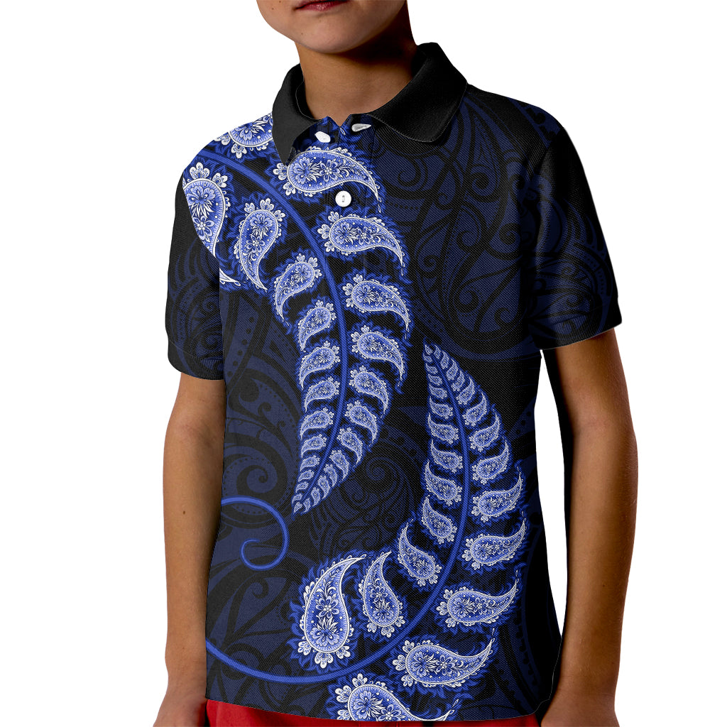 blue-new-zealand-paisley-silver-fern-kid-polo-shirt-aotearoa-maori