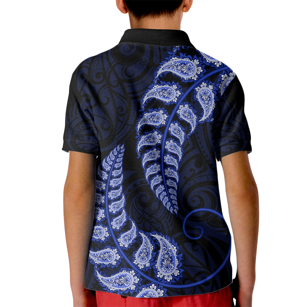 blue-new-zealand-paisley-silver-fern-kid-polo-shirt-aotearoa-maori