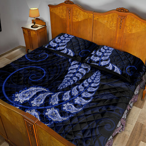 blue-new-zealand-paisley-silver-fern-quilt-bed-set-aotearoa-maori