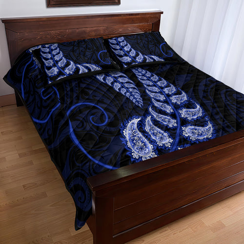 blue-new-zealand-paisley-silver-fern-quilt-bed-set-aotearoa-maori