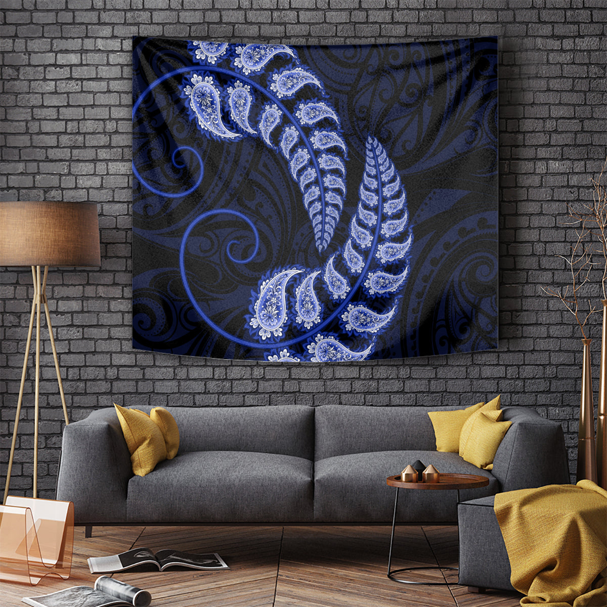 blue-new-zealand-paisley-silver-fern-tapestry-aotearoa-maori