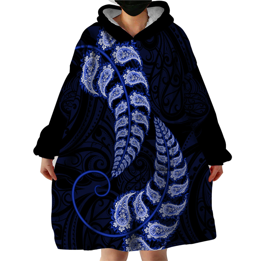 blue-new-zealand-paisley-silver-fern-wearable-blanket-hoodie-aotearoa-maori