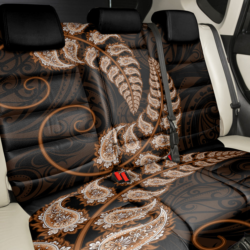 brown-new-zealand-paisley-silver-fern-back-car-seat-cover-aotearoa-maori