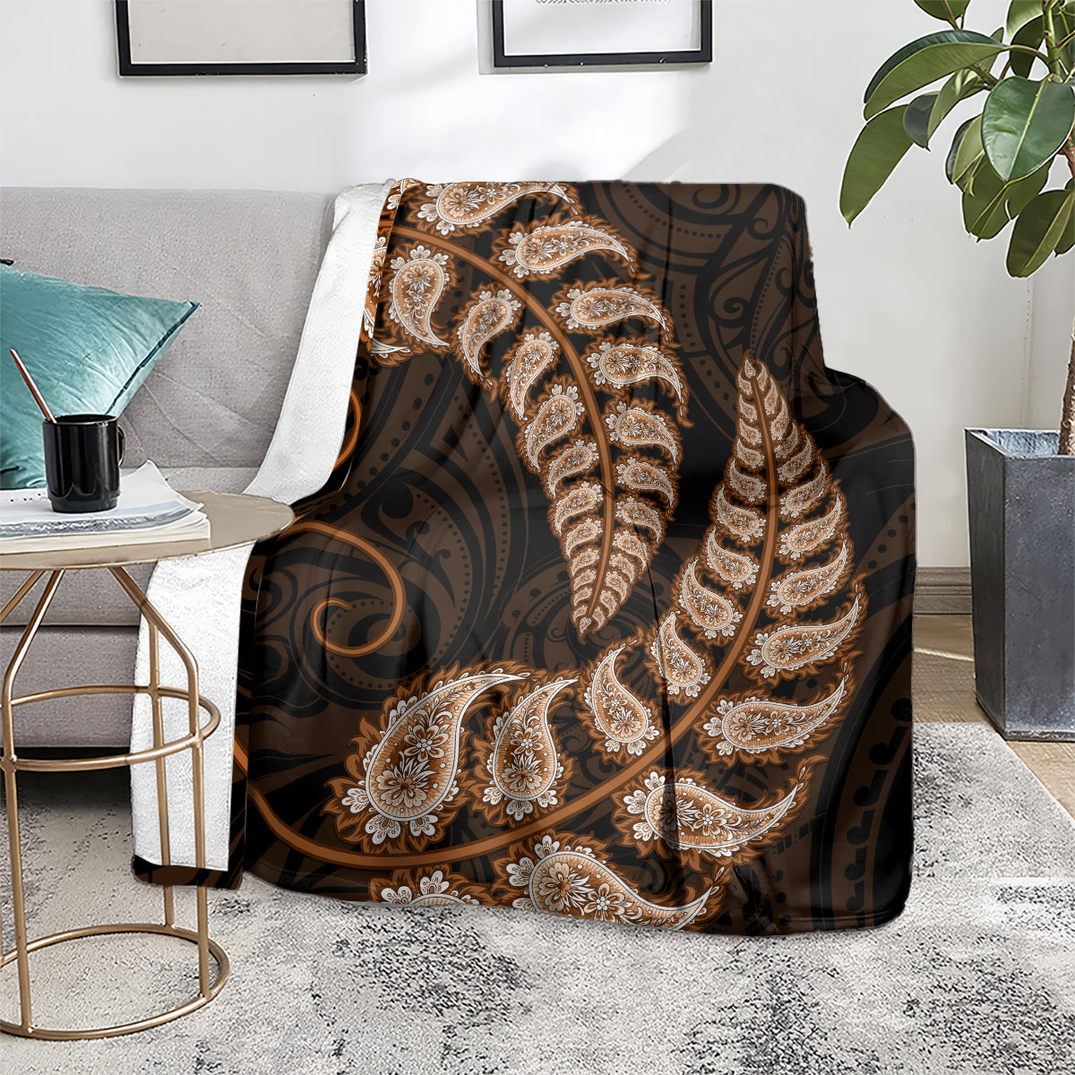 brown-new-zealand-paisley-silver-fern-blanket-aotearoa-maori