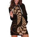 brown-new-zealand-paisley-silver-fern-hoodie-dress-aotearoa-maori
