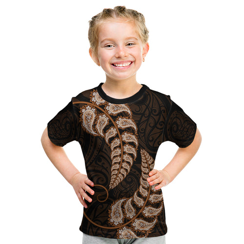 brown-new-zealand-paisley-silver-fern-kid-t-shirt-aotearoa-maori