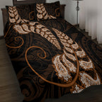 brown-new-zealand-paisley-silver-fern-quilt-bed-set-aotearoa-maori