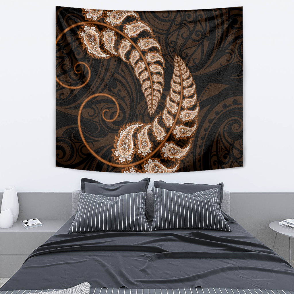 brown-new-zealand-paisley-silver-fern-tapestry-aotearoa-maori
