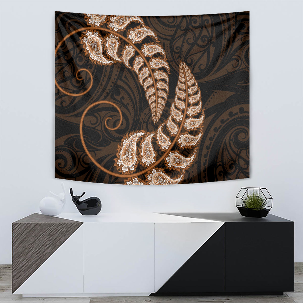 brown-new-zealand-paisley-silver-fern-tapestry-aotearoa-maori