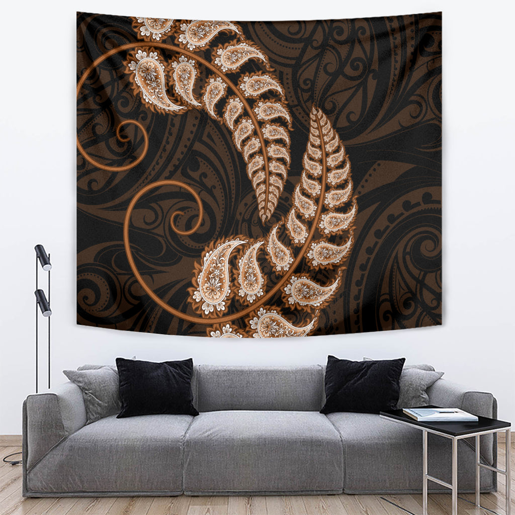 brown-new-zealand-paisley-silver-fern-tapestry-aotearoa-maori