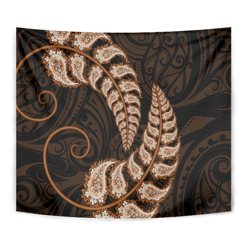 brown-new-zealand-paisley-silver-fern-tapestry-aotearoa-maori