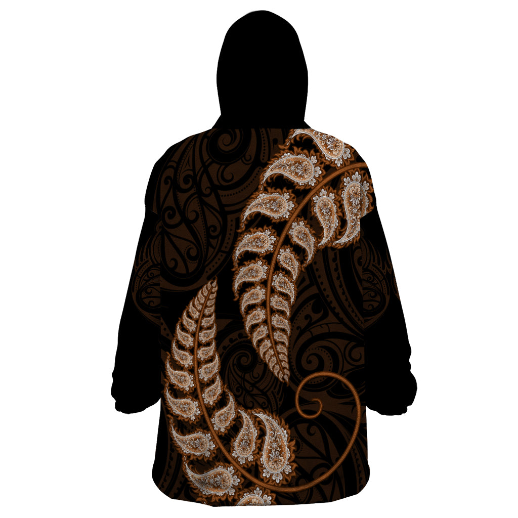 brown-new-zealand-paisley-silver-fern-wearable-blanket-hoodie-aotearoa-maori