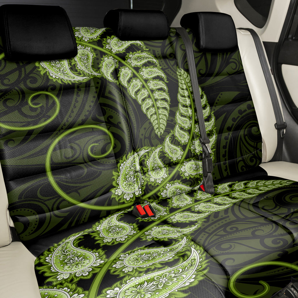 green-new-zealand-paisley-silver-fern-back-car-seat-cover-aotearoa-maori