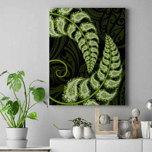 green-new-zealand-paisley-silver-fern-canvas-wall-art-aotearoa-maori