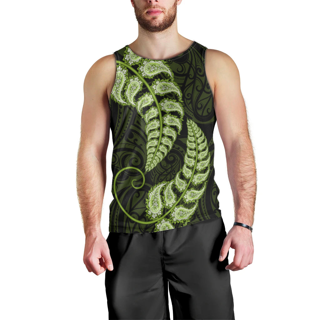 green-new-zealand-paisley-silver-fern-men-tank-top-aotearoa-maori