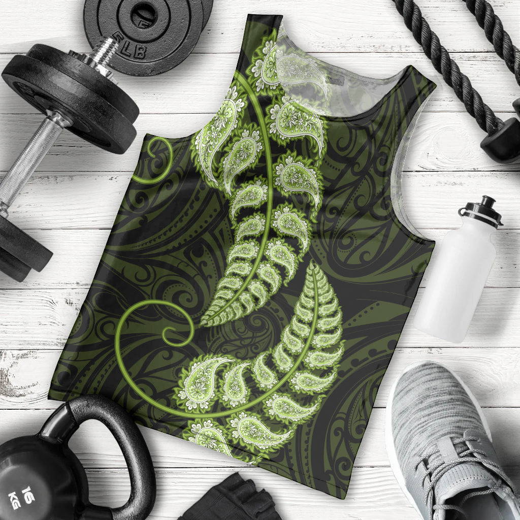 green-new-zealand-paisley-silver-fern-men-tank-top-aotearoa-maori
