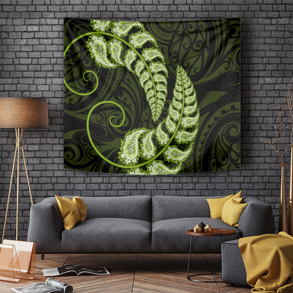 green-new-zealand-paisley-silver-fern-tapestry-aotearoa-maori