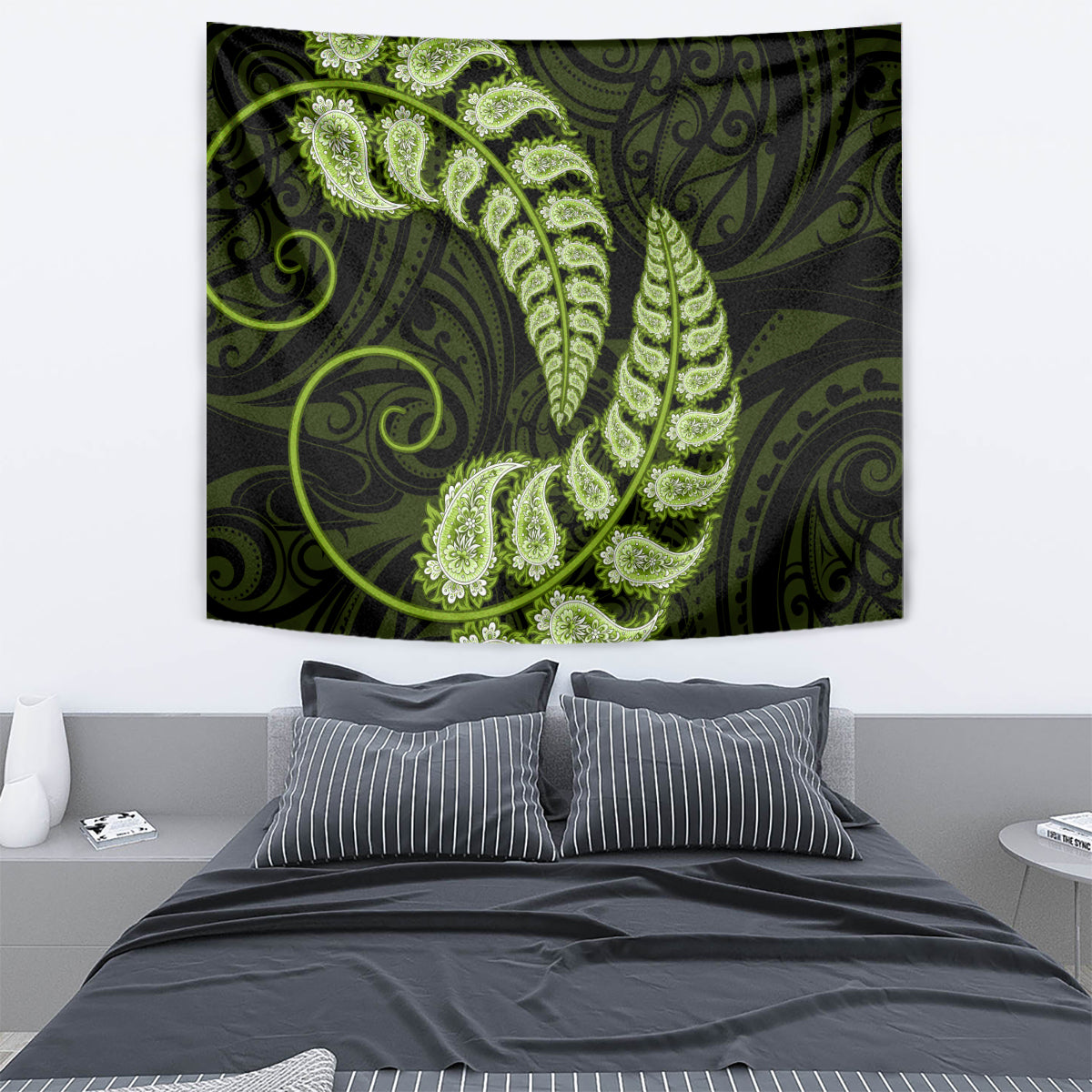 green-new-zealand-paisley-silver-fern-tapestry-aotearoa-maori