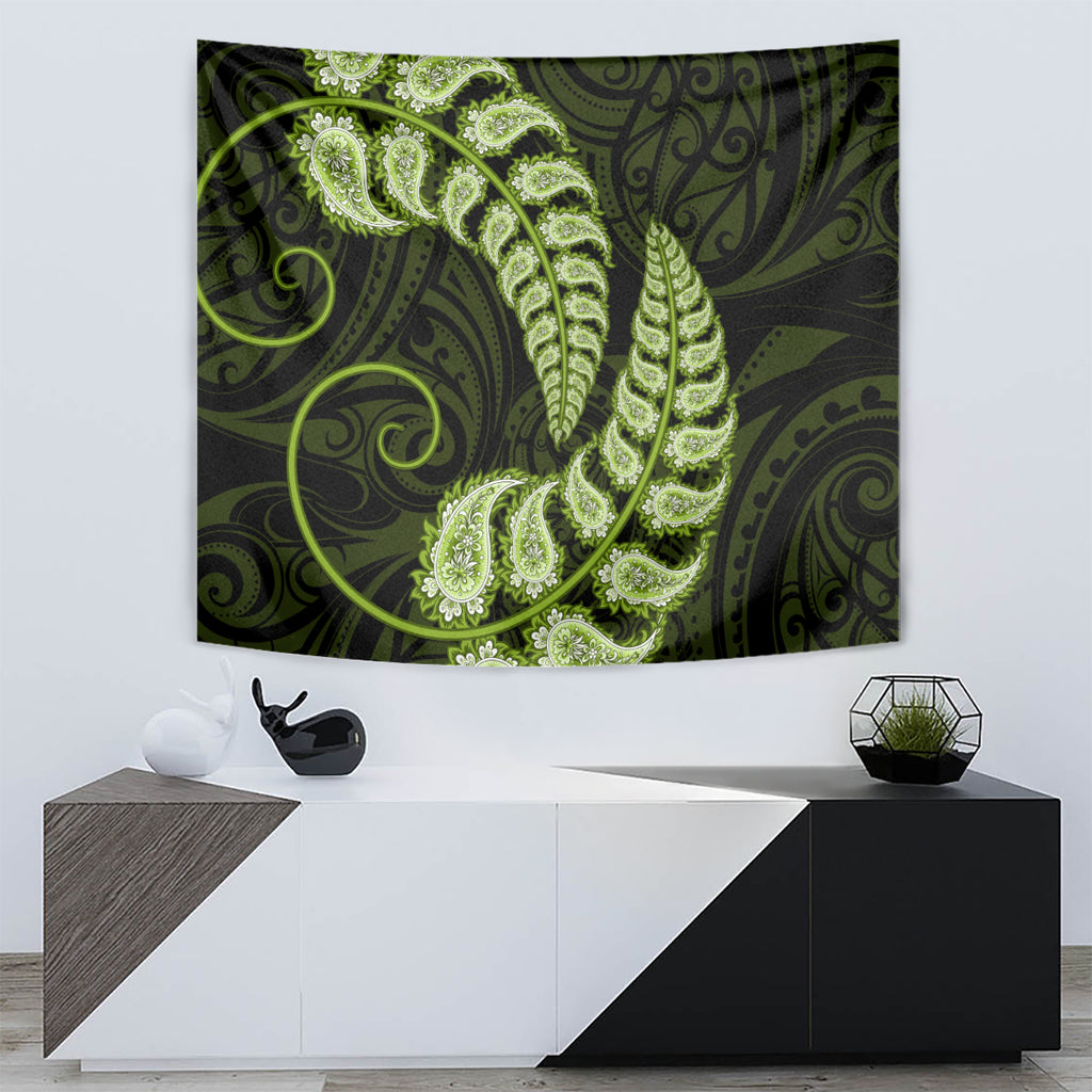 green-new-zealand-paisley-silver-fern-tapestry-aotearoa-maori