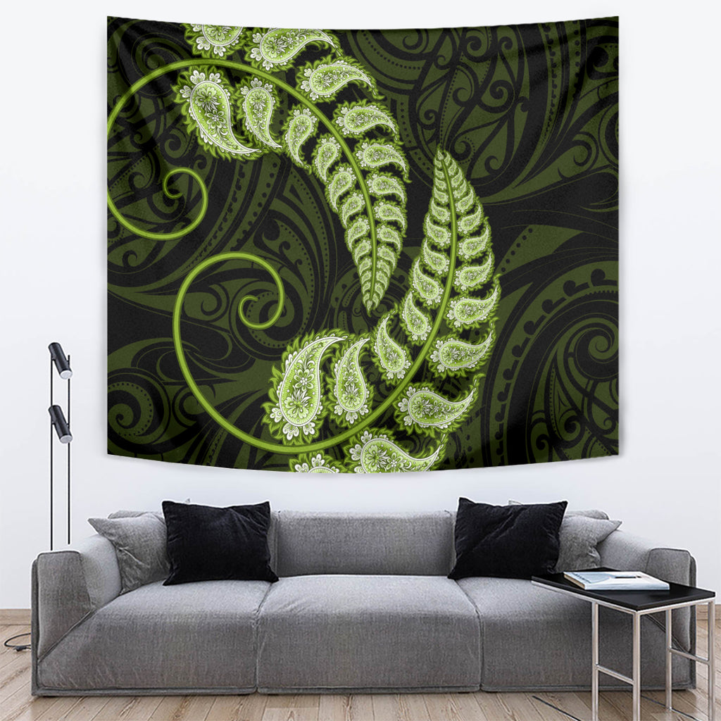 green-new-zealand-paisley-silver-fern-tapestry-aotearoa-maori