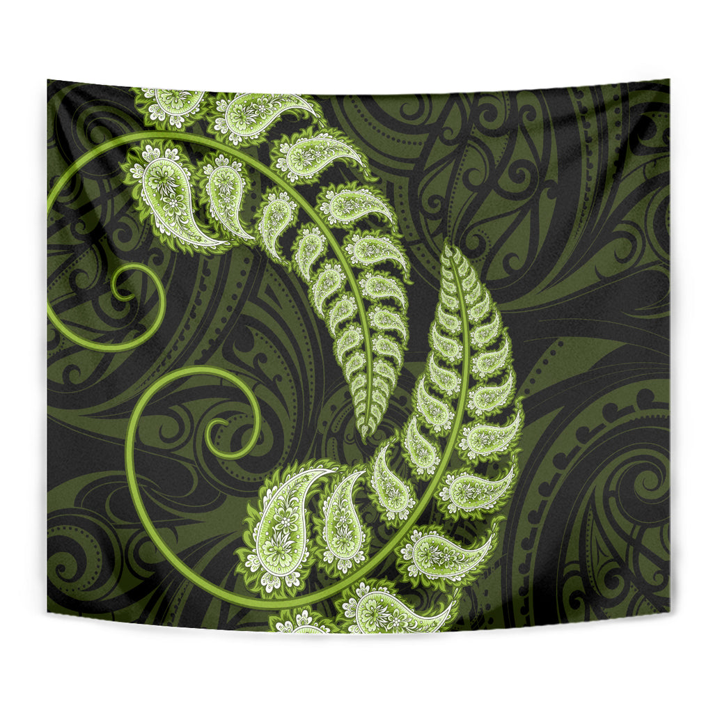 green-new-zealand-paisley-silver-fern-tapestry-aotearoa-maori