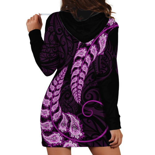 purple-new-zealand-paisley-silver-fern-hoodie-dress-aotearoa-maori