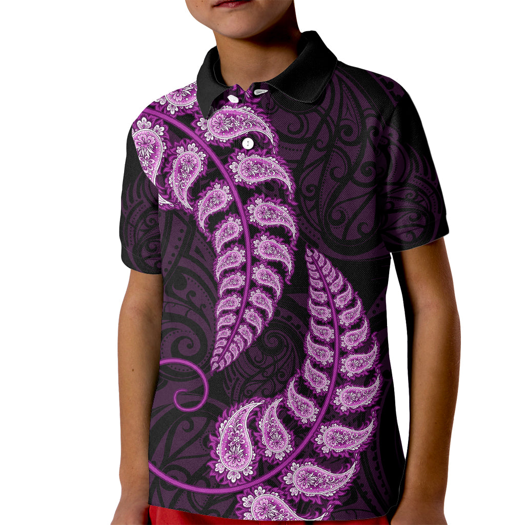 purple-new-zealand-paisley-silver-fern-kid-polo-shirt-aotearoa-maori
