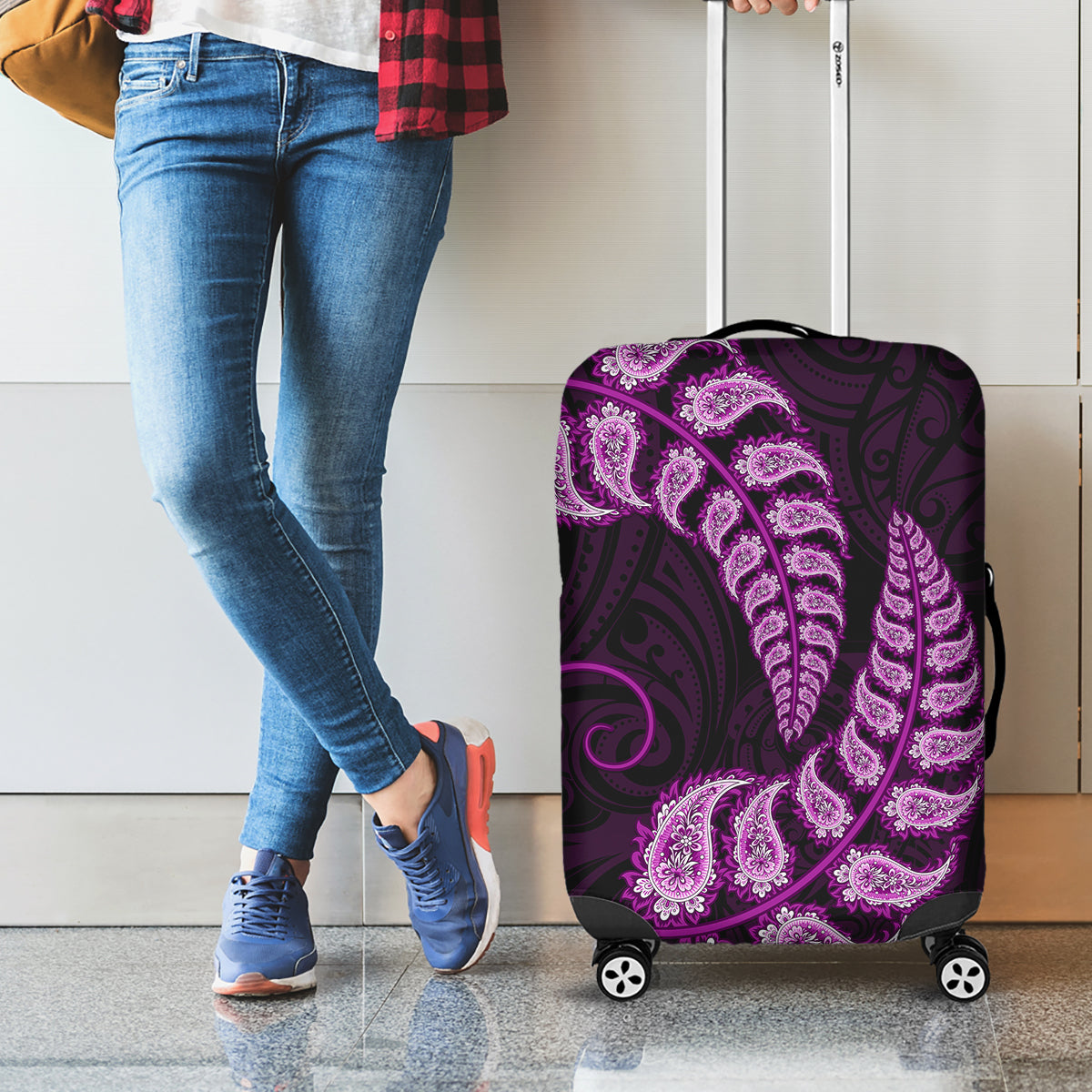purple-new-zealand-paisley-silver-fern-luggage-cover-aotearoa-maori