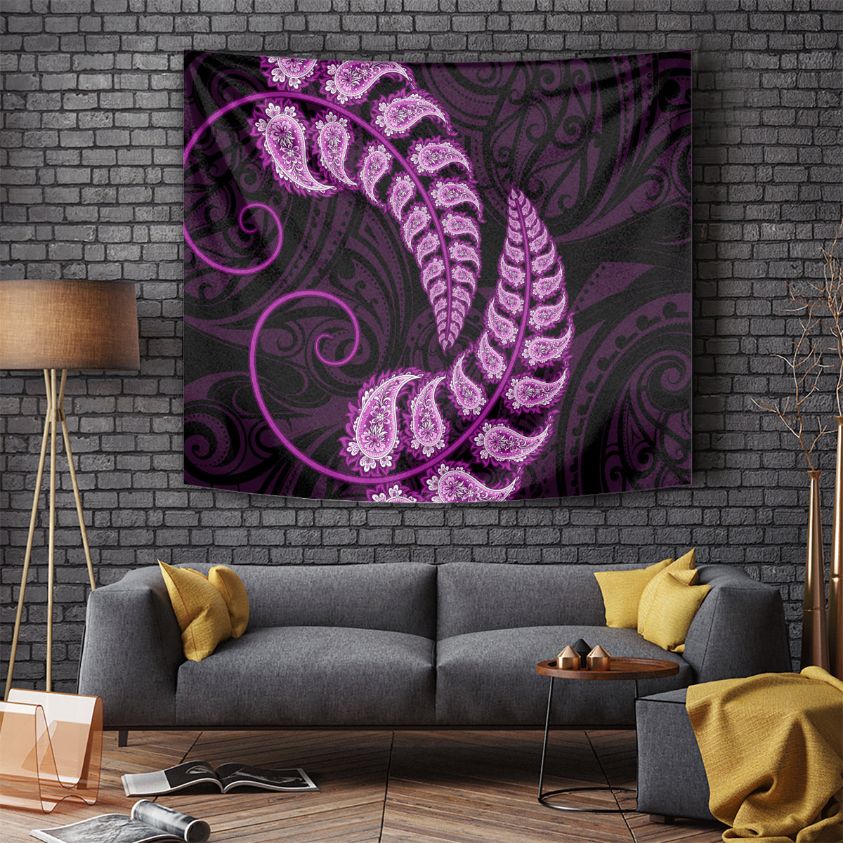 purple-new-zealand-paisley-silver-fern-tapestry-aotearoa-maori