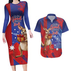 Happy Boxing Day Australia Couples Matching Long Sleeve Bodycon Dress and Hawaiian Shirt Let The Good Time Roll!
