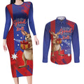 Happy Boxing Day Australia Couples Matching Long Sleeve Bodycon Dress and Long Sleeve Button Shirt Let The Good Time Roll!