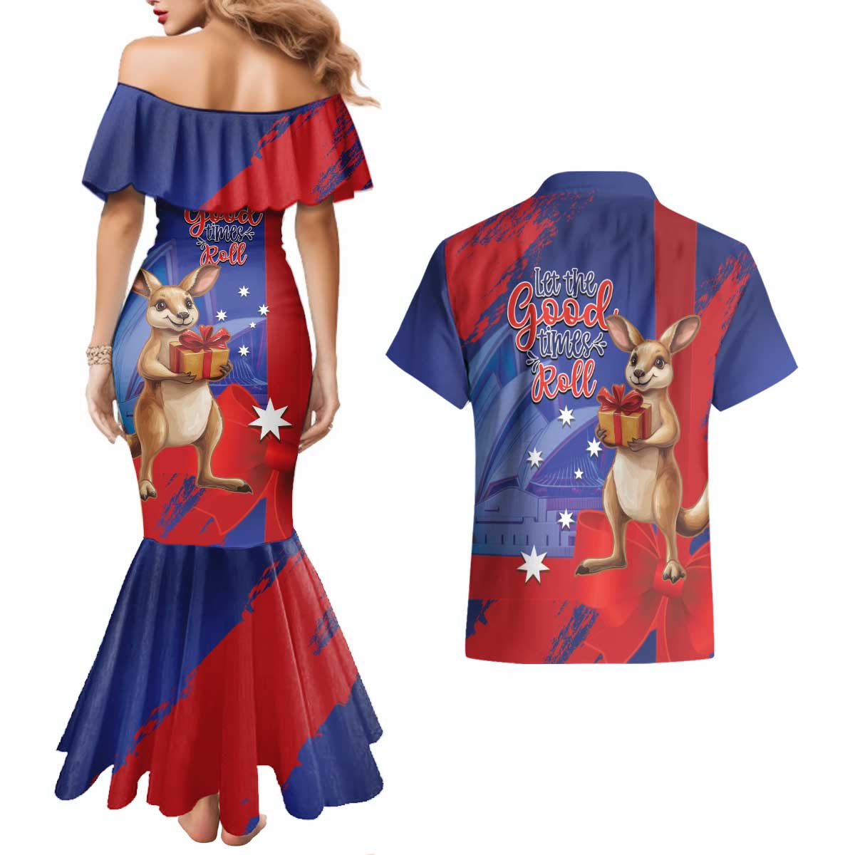 Happy Boxing Day Australia Couples Matching Mermaid Dress and Hawaiian Shirt Let The Good Time Roll!