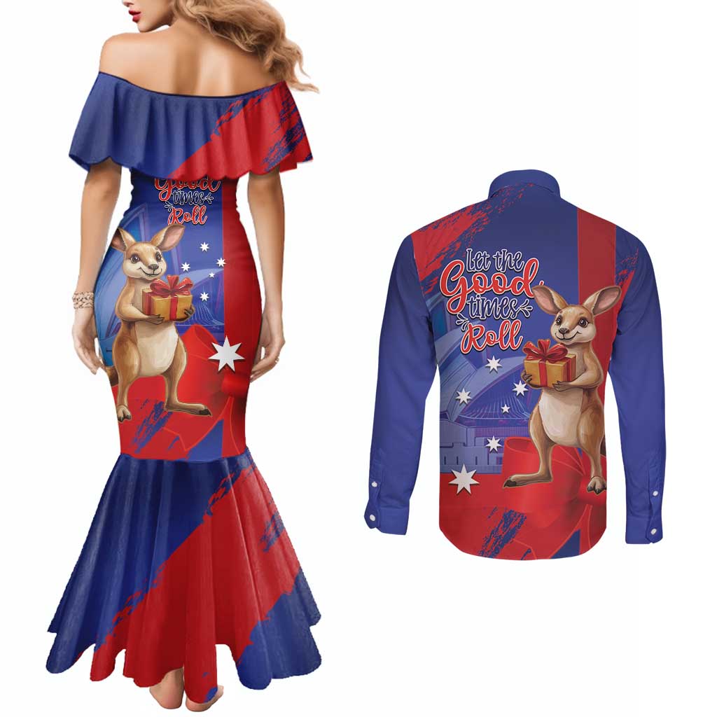 Happy Boxing Day Australia Couples Matching Mermaid Dress and Long Sleeve Button Shirt Let The Good Time Roll!