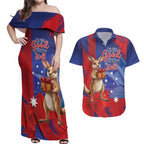 Happy Boxing Day Australia Couples Matching Off Shoulder Maxi Dress and Hawaiian Shirt Let The Good Time Roll!