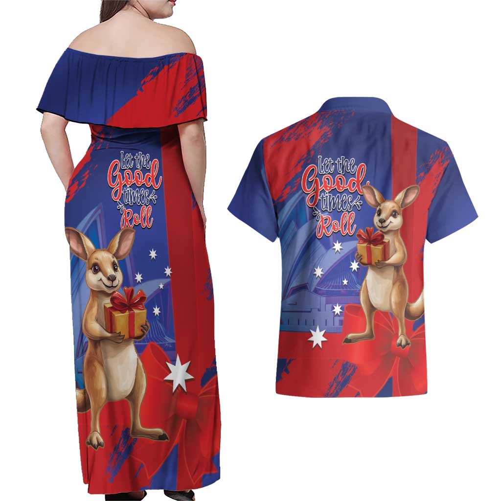 Happy Boxing Day Australia Couples Matching Off Shoulder Maxi Dress and Hawaiian Shirt Let The Good Time Roll!