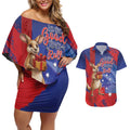 Happy Boxing Day Australia Couples Matching Off Shoulder Short Dress and Hawaiian Shirt Let The Good Time Roll!