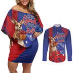 Happy Boxing Day Australia Couples Matching Off Shoulder Short Dress and Long Sleeve Button Shirt Let The Good Time Roll!