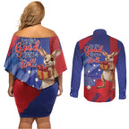 Happy Boxing Day Australia Couples Matching Off Shoulder Short Dress and Long Sleeve Button Shirt Let The Good Time Roll!