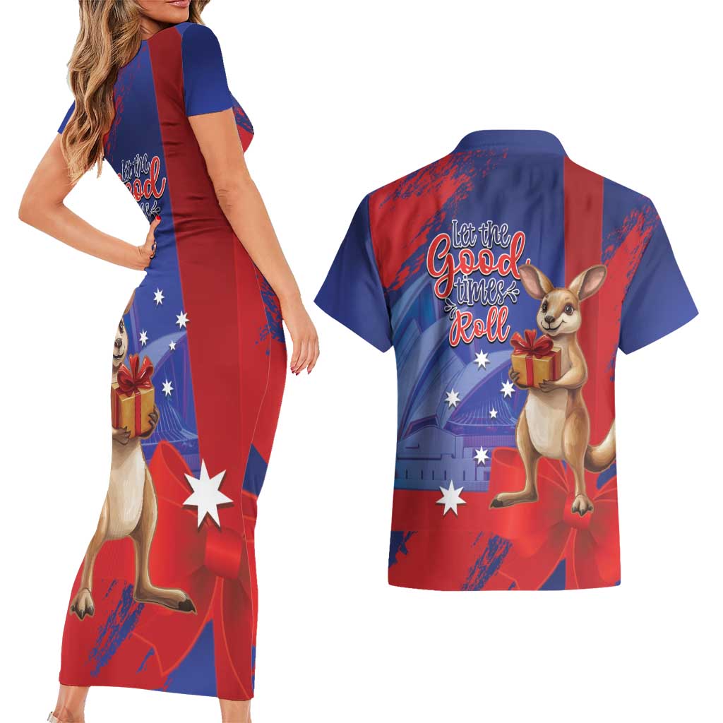 Happy Boxing Day Australia Couples Matching Short Sleeve Bodycon Dress and Hawaiian Shirt Let The Good Time Roll!