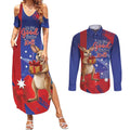 Happy Boxing Day Australia Couples Matching Summer Maxi Dress and Long Sleeve Button Shirt Let The Good Time Roll!