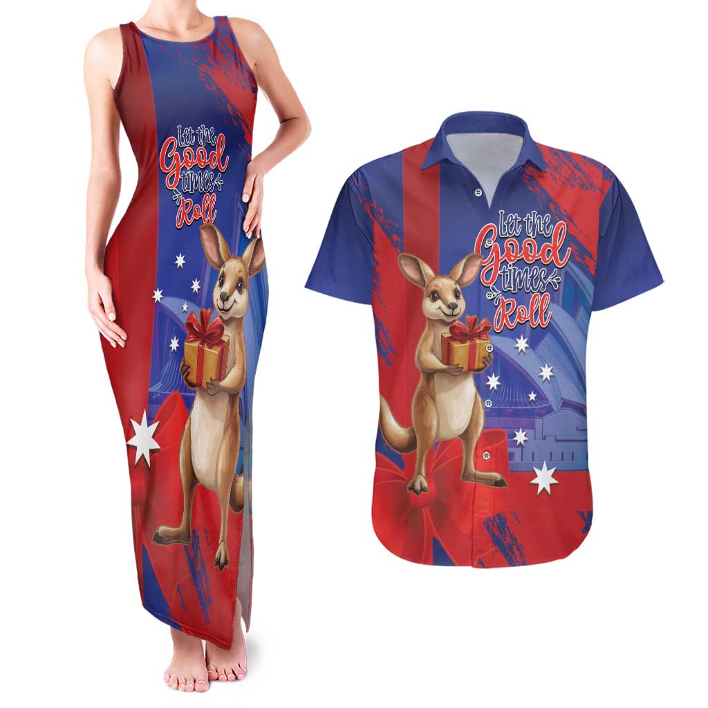 Happy Boxing Day Australia Couples Matching Tank Maxi Dress and Hawaiian Shirt Let The Good Time Roll!