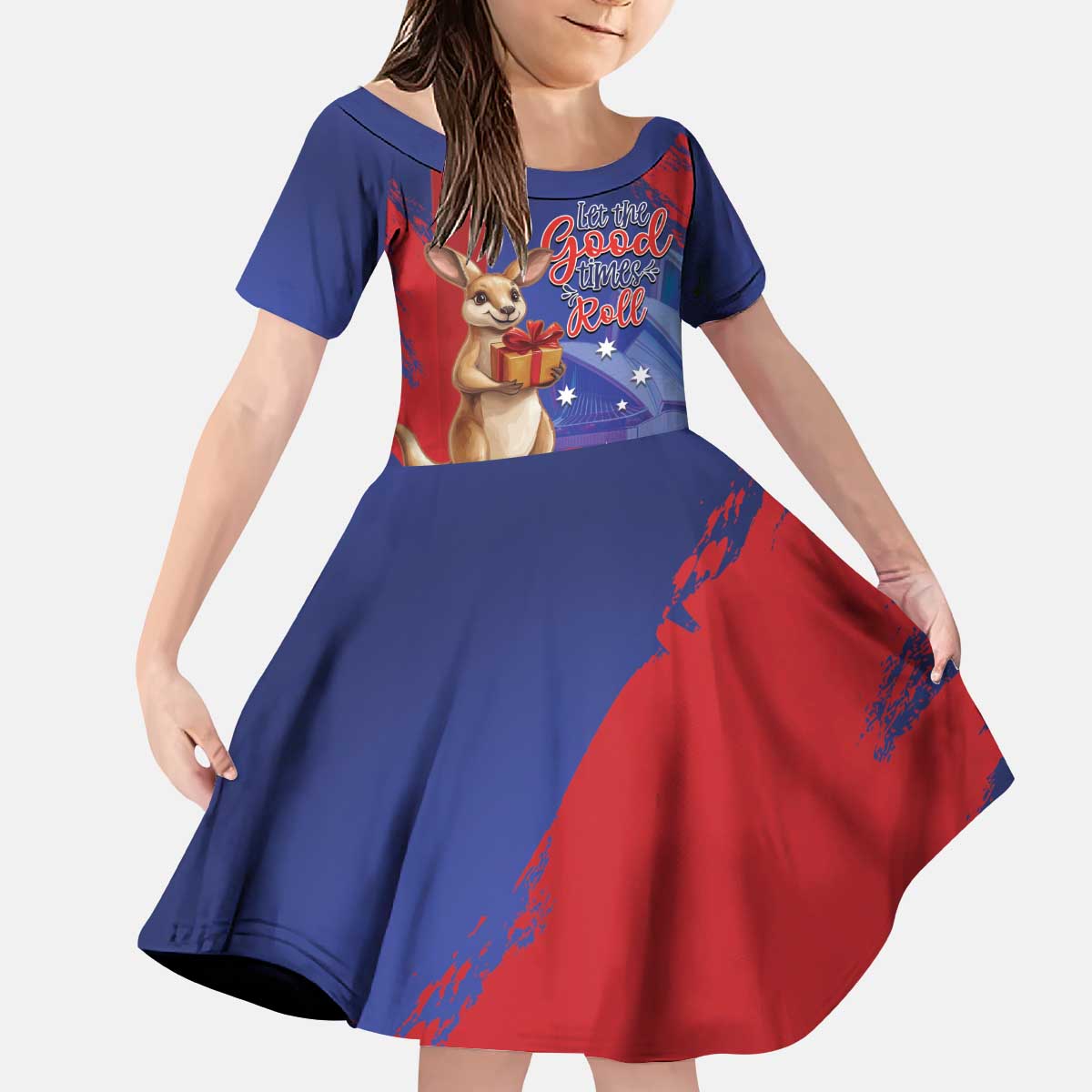 Happy Boxing Day Australia Kid Short Sleeve Dress Let The Good Time Roll!