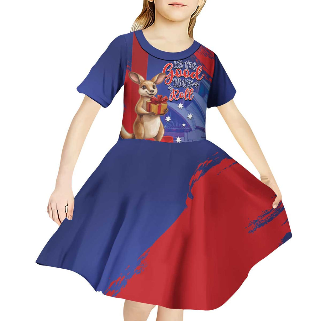 Happy Boxing Day Australia Kid Short Sleeve Dress Let The Good Time Roll!