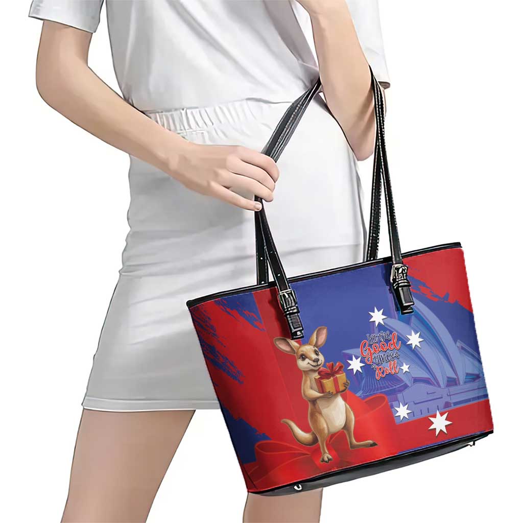 Happy Boxing Day Australia Leather Tote Bag Let The Good Time Roll!