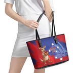 Happy Boxing Day Australia Leather Tote Bag Let The Good Time Roll!