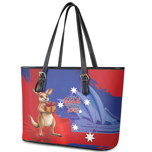 Happy Boxing Day Australia Leather Tote Bag Let The Good Time Roll!